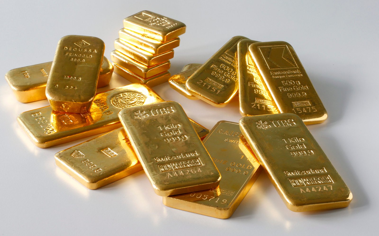 FILE PHOTO: Gold bars from the vault of a bank are seen in this illustration picture taken in Zurich